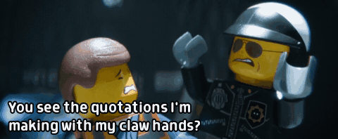 quotation hands by the bad cop in the lego movie